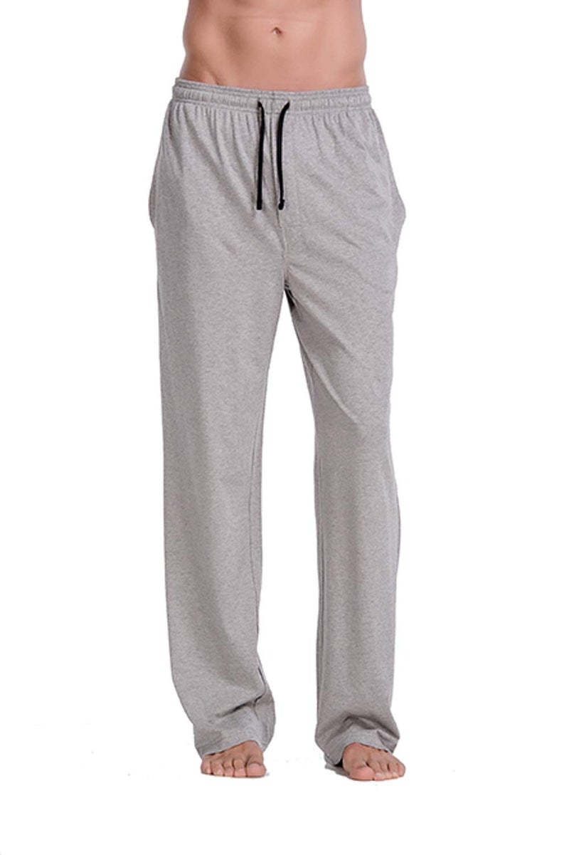 CYZ Men's 100% Cotton Jersey Knit Pajama Pants/Lounge Pants-Grey Melange-XL